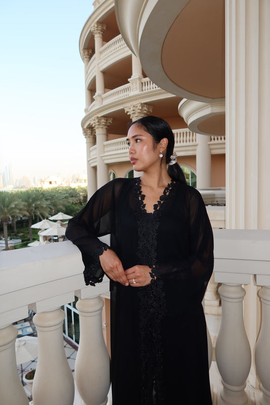 THE CHIFFON LACE ABAYA