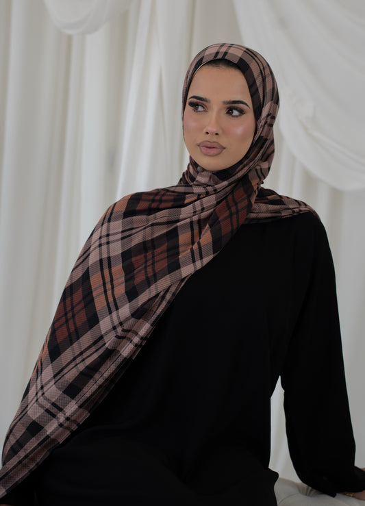 Tartan Plaid Premium Printed Modal Hijab